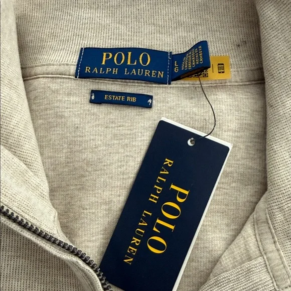 Ralph Lauren Light Tan Quarter-Zip Sweater - Picture 2 of 5